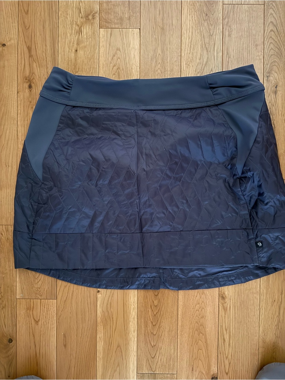 Mountain Hardwear Steel Blue Quilted Mini Skirt. So Cute on!!